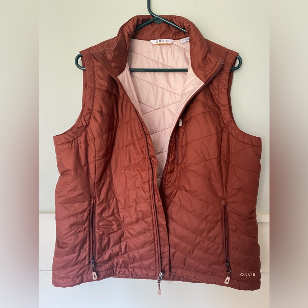 Orvis Quilted Vest Copper Tone Size Large